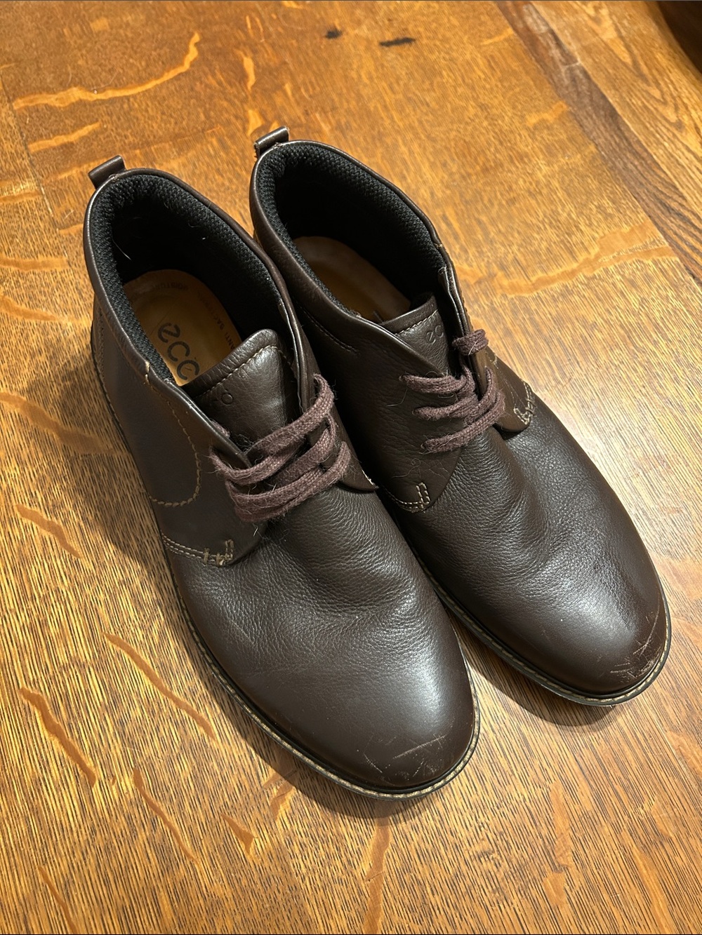 Ecco Men's Dark Brown Leather Chukka Boots Euro Size 46